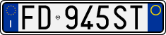 License plate of Italy, Cars (1994 year series)