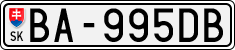 License plate of Slovakia, Cars