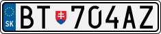 License plate of Slovakia, Cars