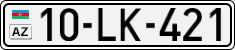 License plate of Azerbaijan, Cars