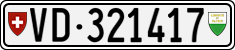 License plate of Switzerland, Cars