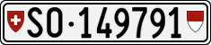License plate of Switzerland, Cars