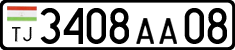 License plate of Tajikistan, Private owners (2009)