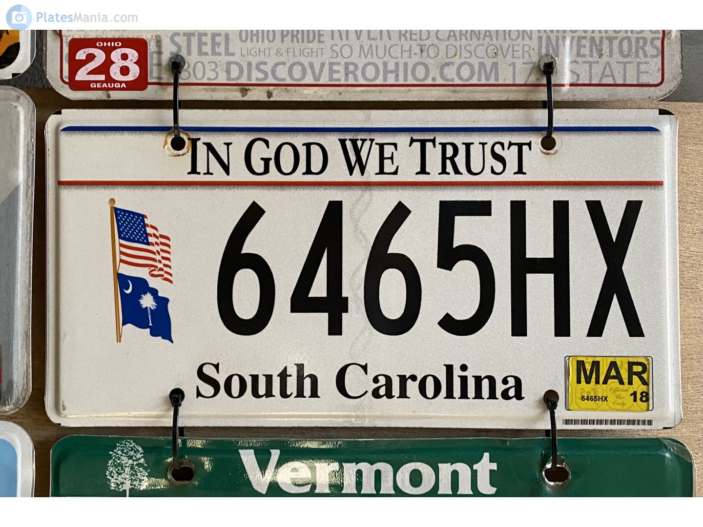 6465HX, License plate without vehicle 
