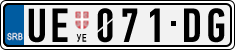 License plate of Serbia, Cars