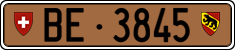 License plate of Switzerland, Except vehicles and snowmobiles (brown)