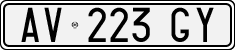 License plate of Italy, Cars (1994 year series)