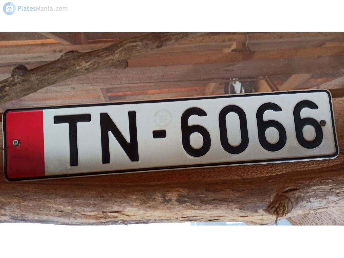 TN 6066, License plate without vehicle 