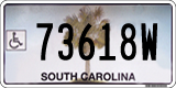 South Carolina, Vehicles for disabled persons (123456W)