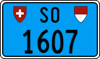 License plate of Switzerland, Work and fire vehicles (blue)