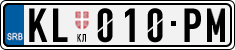 License plate of Serbia, Cars