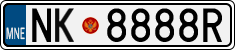 License plate of Montenegro, Vanity Plates