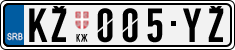 License plate of Serbia, Cars