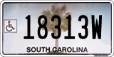 South Carolina, Vehicles for disabled persons (123456W)