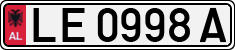 License plate of Albania, Cars (1993)