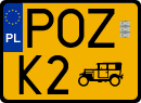 License plates of Poland, Oldtimers