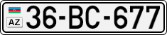 License plate of Azerbaijan, Cars