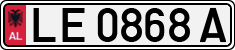 License plate of Albania, Cars (1993)