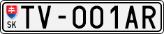 License plate of Slovakia, Cars