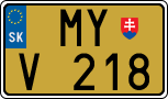 License plate of Slovakia, Export transit plates