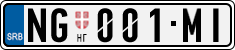 License plate of Serbia, Cars