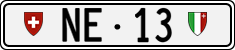 License plate of Switzerland, Cars