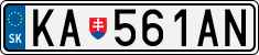License plate of Slovakia, Cars
