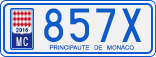 License plate of Monaco, Cars