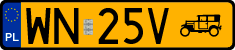 License plates of Poland, Oldtimers