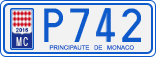 License plate of Monaco, Cars
