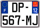 French license plate, SIV (ordinary)