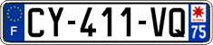 French license plate, SIV (ordinary)