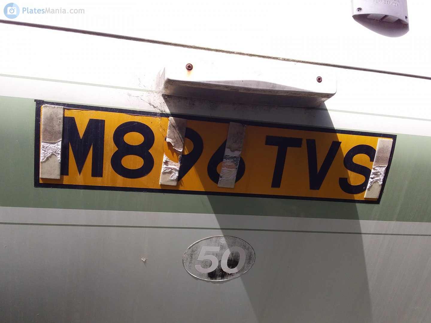 M896TVS, License plate without vehicle 