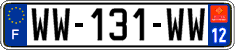 French license plate, SIV (temporary)