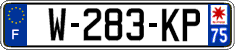French license plate, SIV (garage)