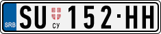License plate of Serbia, Cars