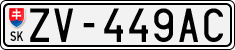 License plate of Slovakia, Cars
