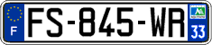 French license plate, SIV (ordinary)
