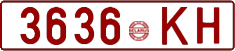License plate Belarus, Cars (1992)