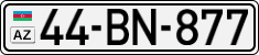 License plate of Azerbaijan, Cars