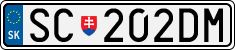 License plate of Slovakia, Cars