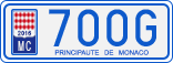 License plate of Monaco, Cars