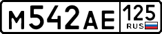 License plate Russia, Cars