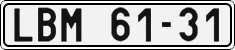 License plate of the Czech Republic, Cars (1960)