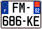 French license plate, SIV (ordinary)