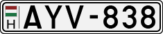 license plates of Hungary, Cars (1990)
