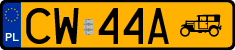 License plates of Poland, Oldtimers
