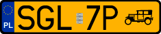 License plates of Poland, Oldtimers