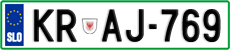 License plate of Slovenia, Cars