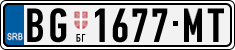 License plate of Serbia, Cars